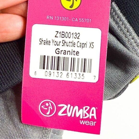Zumba Wear NWT!โWomen's Jogger Capri Pants Gray Black & Neon Dance Activewear XS - Picture 4 of 4